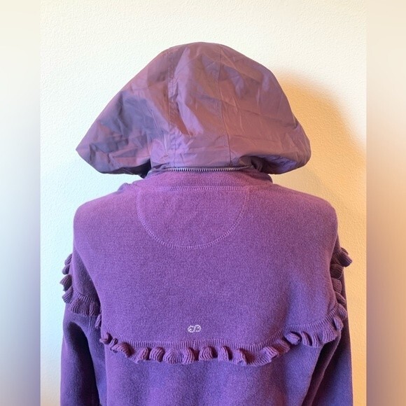 ESCADA SPORT Mock Neck Knee-Length jacket. Purple. Small - Picture 6 of 12